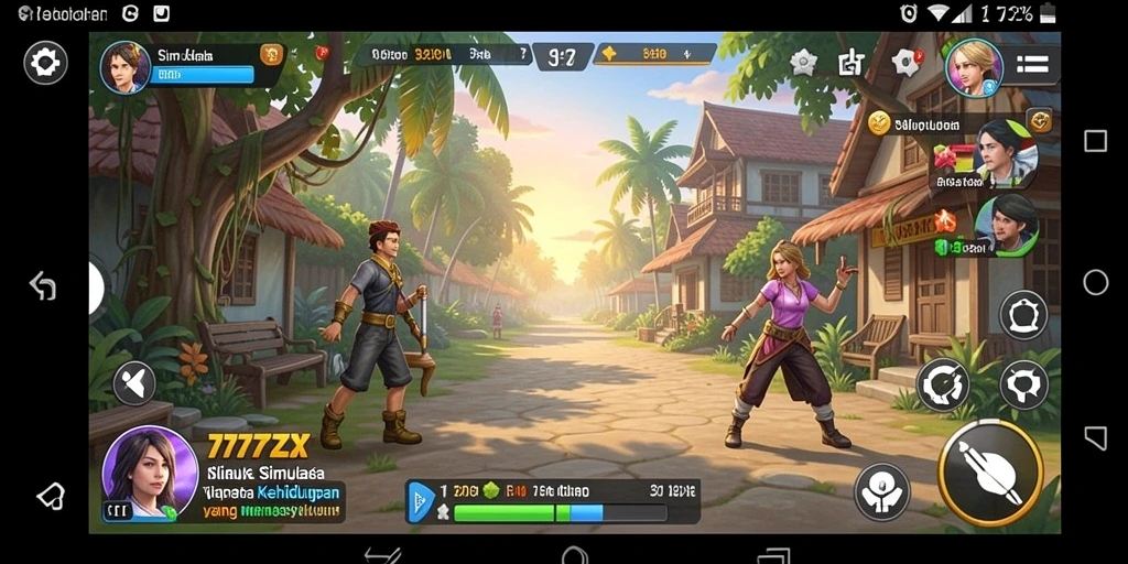 Tampilan gameplay menunjukkan karakter yang berinteraksi dalam dunia virtual.