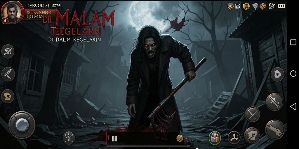 Gameplay menyeramkan di 8768 dengan suasana gelap dan menegangkan.