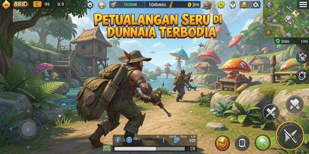 Tangkapan layar 88ID menampilkan aksi petualangan di dunia terbuka yang menakjubkan.