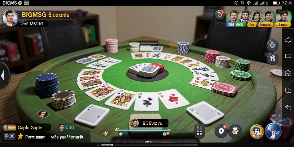Screenshot utama BIGMSG menampilkan gameplay seru Gaple yang interaktif.