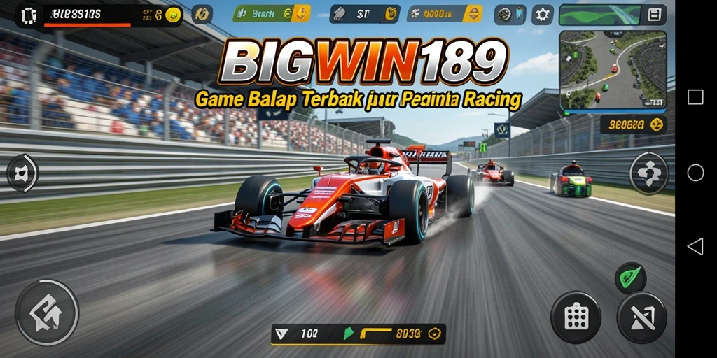Gameplay mendebarkan dari BIGWIN189 saat balapan di trek.