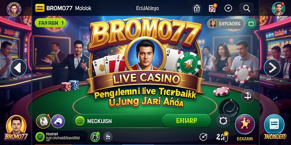 Tampilan gameplay Live Casino yang mengasyikkan di BROMO77.