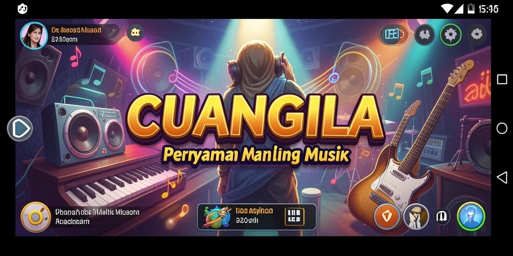 Screenshot gameplay CUANGILA yang menampilkan ketegangan dan keseruan bermain musik.