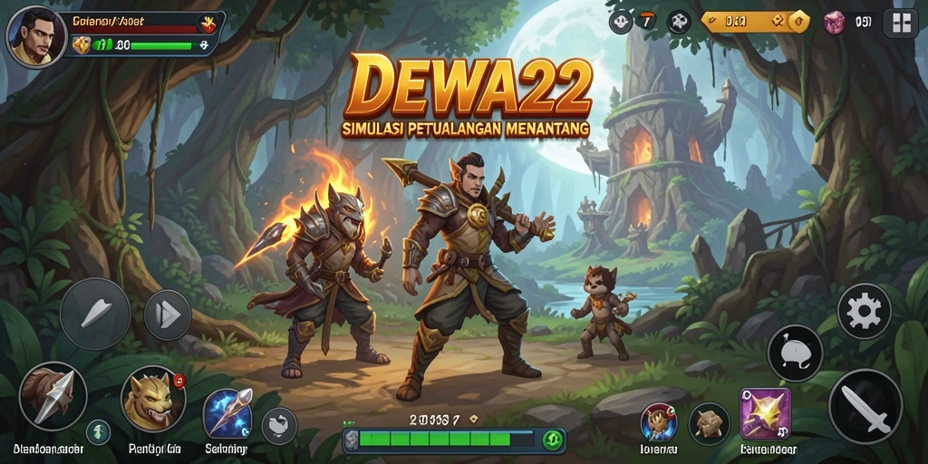 Tampilan gameplay DEWA22 yang menampilkan aksi petualangan seru.