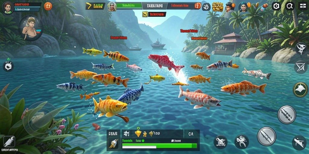 Tampilan gameplay seru menembak ikan di DIREKTURTOTO.