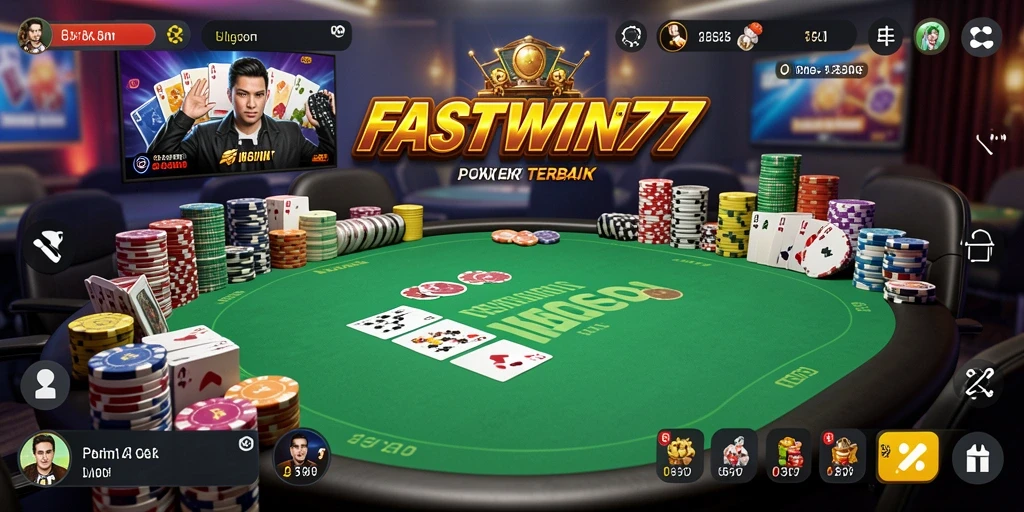 Tampilan utama gameplay Poker di FASTWIN77 yang mendebarkan.