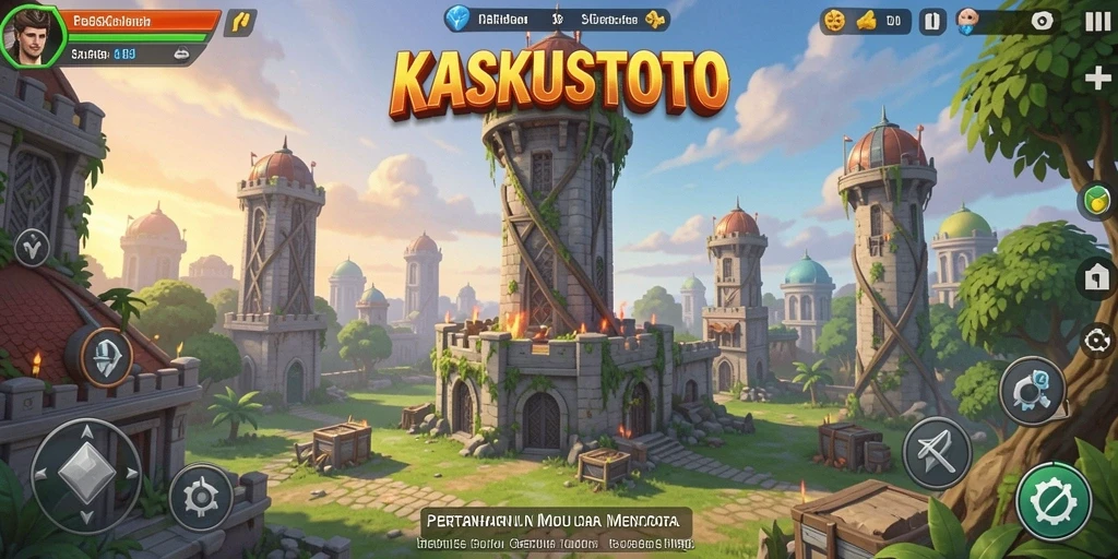 Tampilan menarik gameplay menara pertahanan KASKUSTOTO.