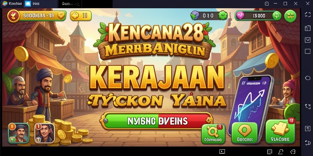 Tampilan gameplay menarik dari KENCANA28 dengan elemen Tycoon.