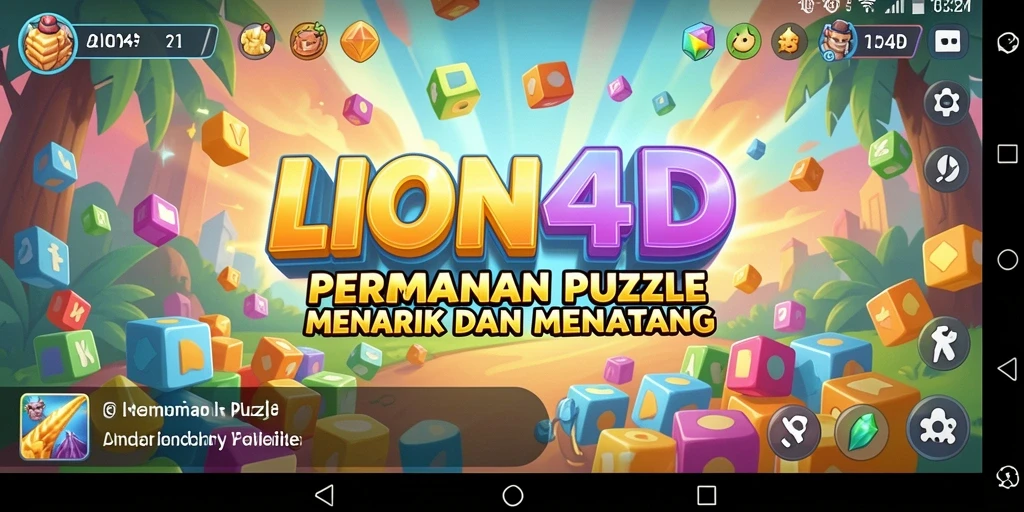 Tampilan gameplay LION4D yang penuh warna dan menantang.
