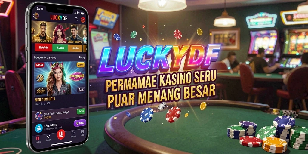 Tampilan utama gameplay LUCKYDF yang mengasyikkan di kasino.
