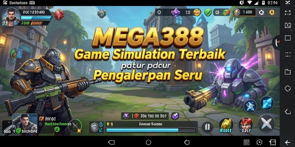 Tampilan gameplay <strong>MEGA388</strong> dengan elemen simulasi yang imersif.
