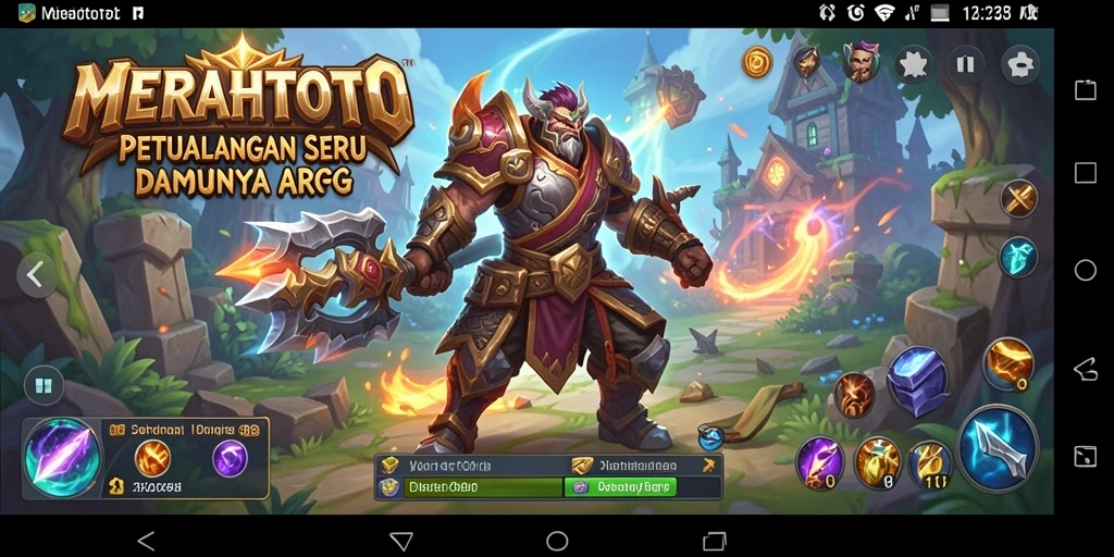 Tampilan gameplay MERAHTOTO yang memukau dalam suasana pertempuran ARPG.