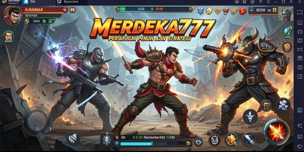 Tangkapan layar menunjukkan aksi pertarungan intens di MERDEKA777.
