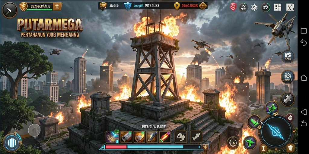 Gameplay seru PUTARMEGA yang penuh strategi Tower Defense.