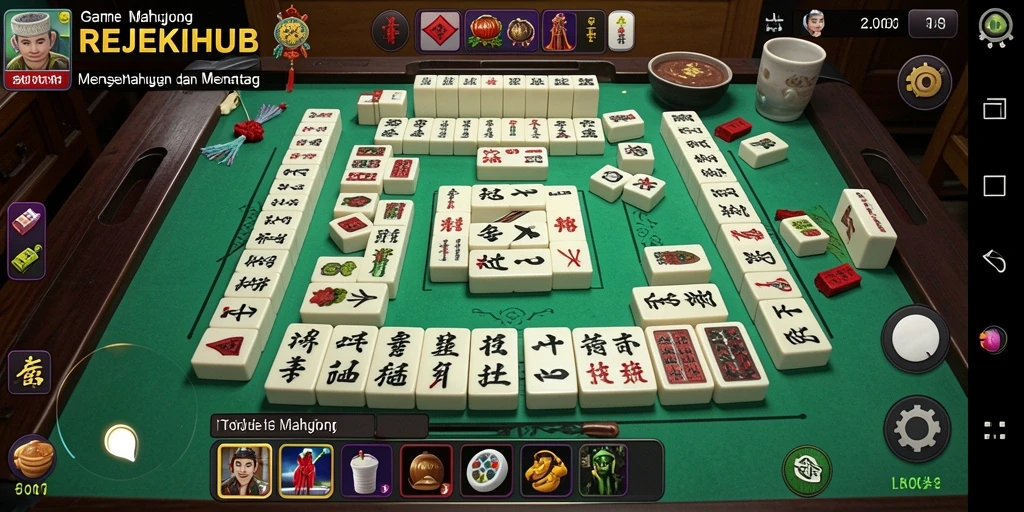 Screenshot gameplay <strong>REJEKIHUB</strong> menampilkan suasana permainan Mahjong yang seru.