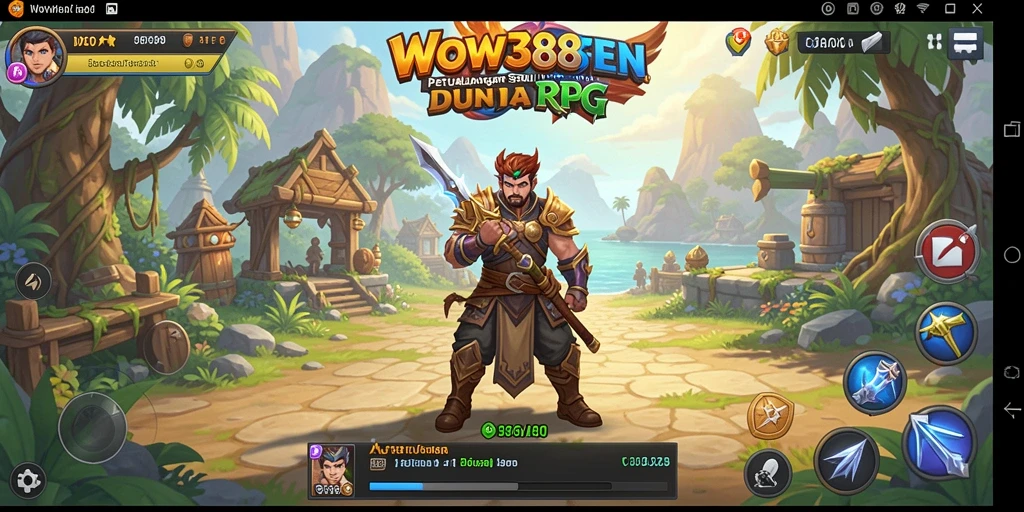 Tangkapan layar dari gameplay <strong>WOW388</strong> dengan pertarungan epik di dunia RPG.